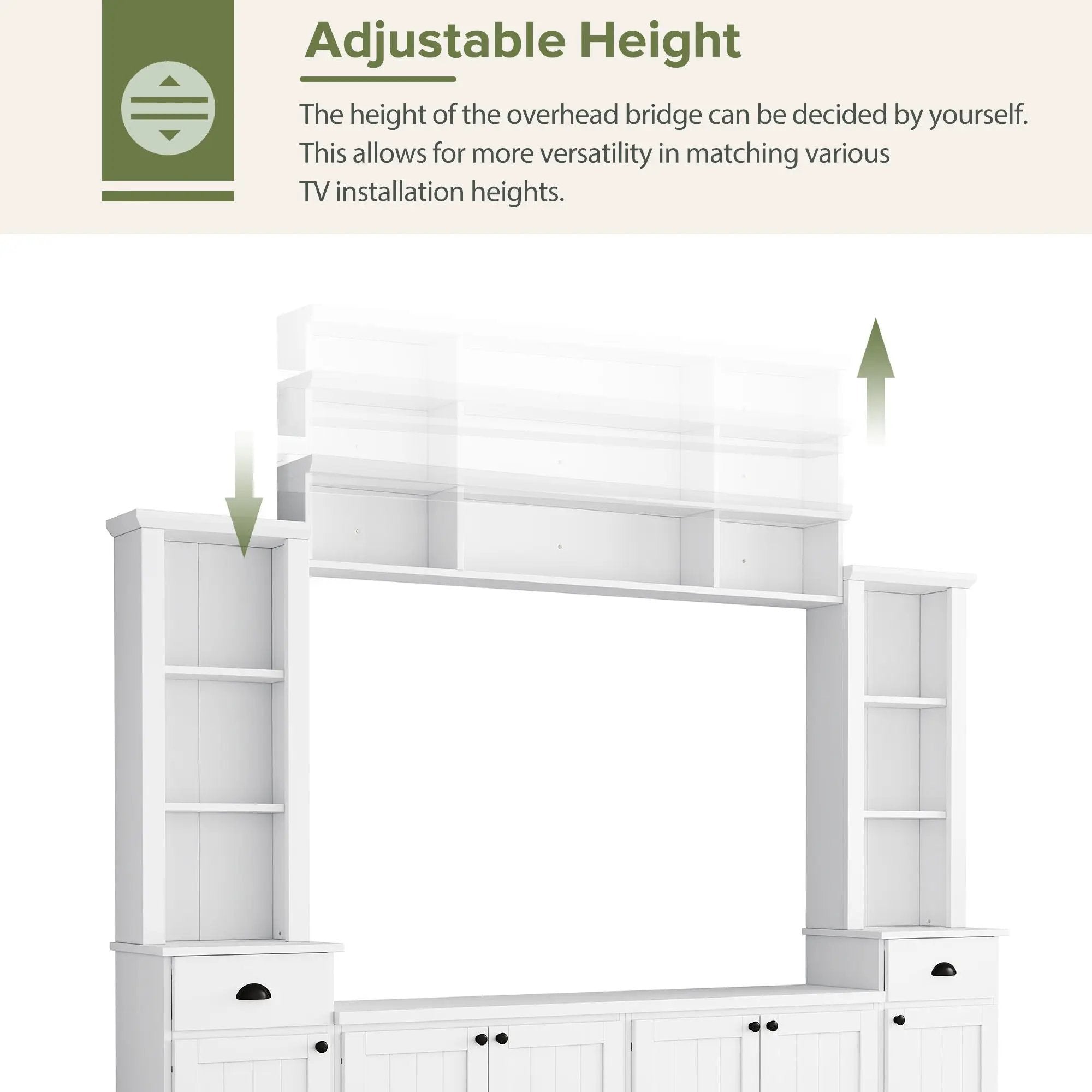 Minimalist Entertainment Wall Unit Set With Bridge For TVs Up To 75" by HouseOfZazla