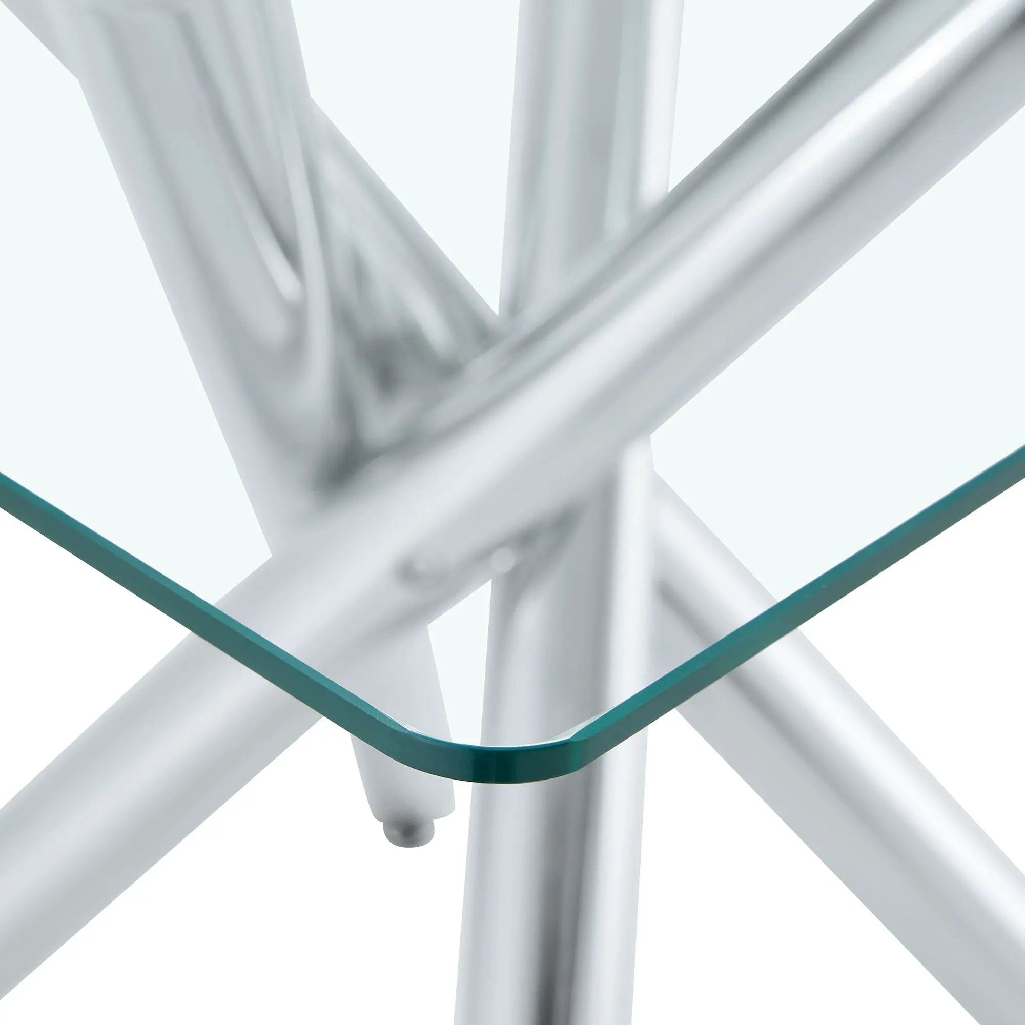 Modern Electroplated Metal Leg Bar Table with Tempered Glass Top by HouseOfZazla