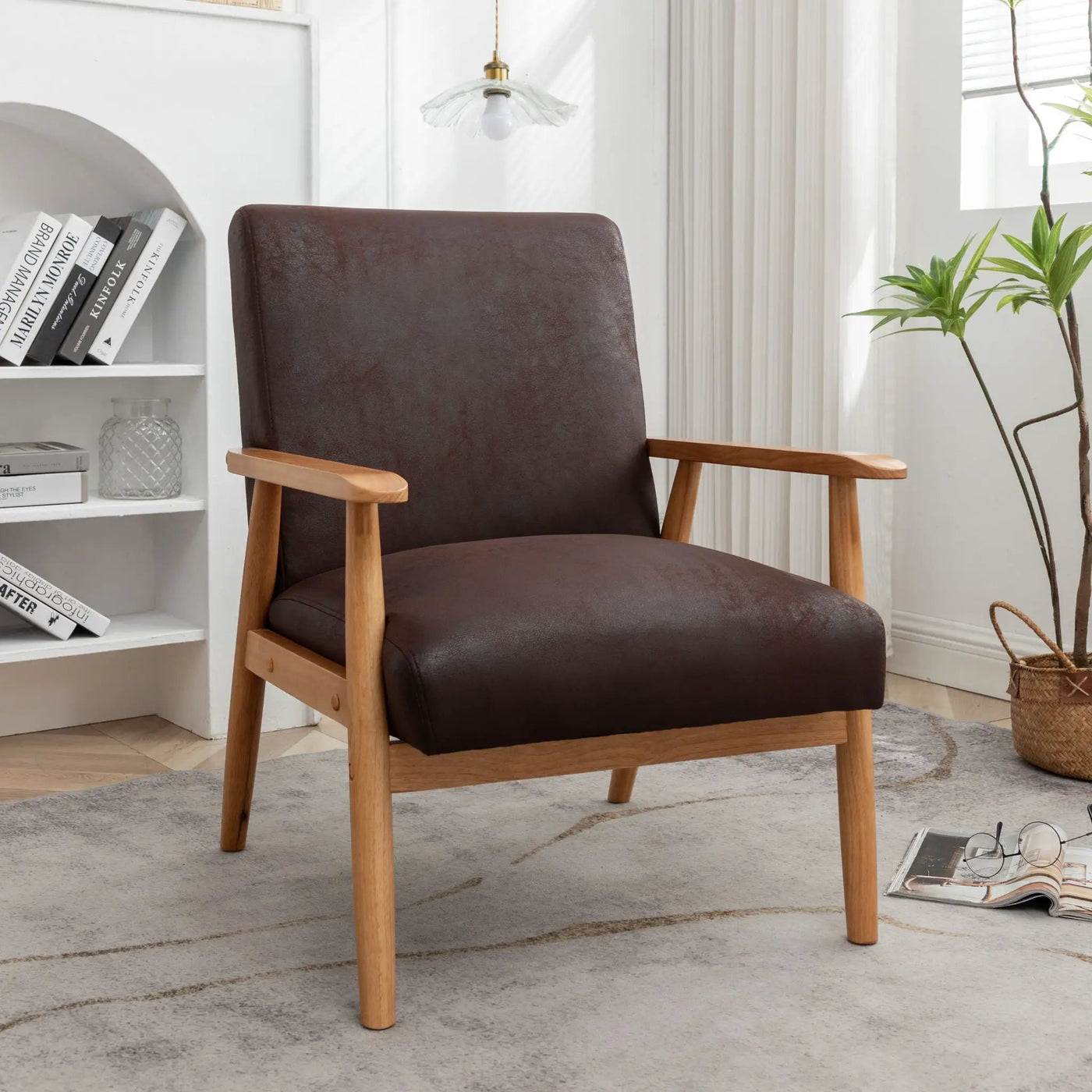 Wide Classic Mid-Century Modern Arm Chair by Unique Piece Furniture