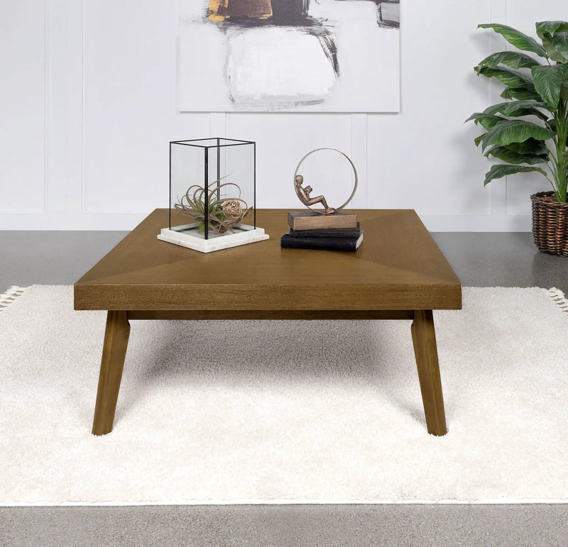 Westerly Square Wood Coffee Table Walnut Brown by Unique Piece Furniture