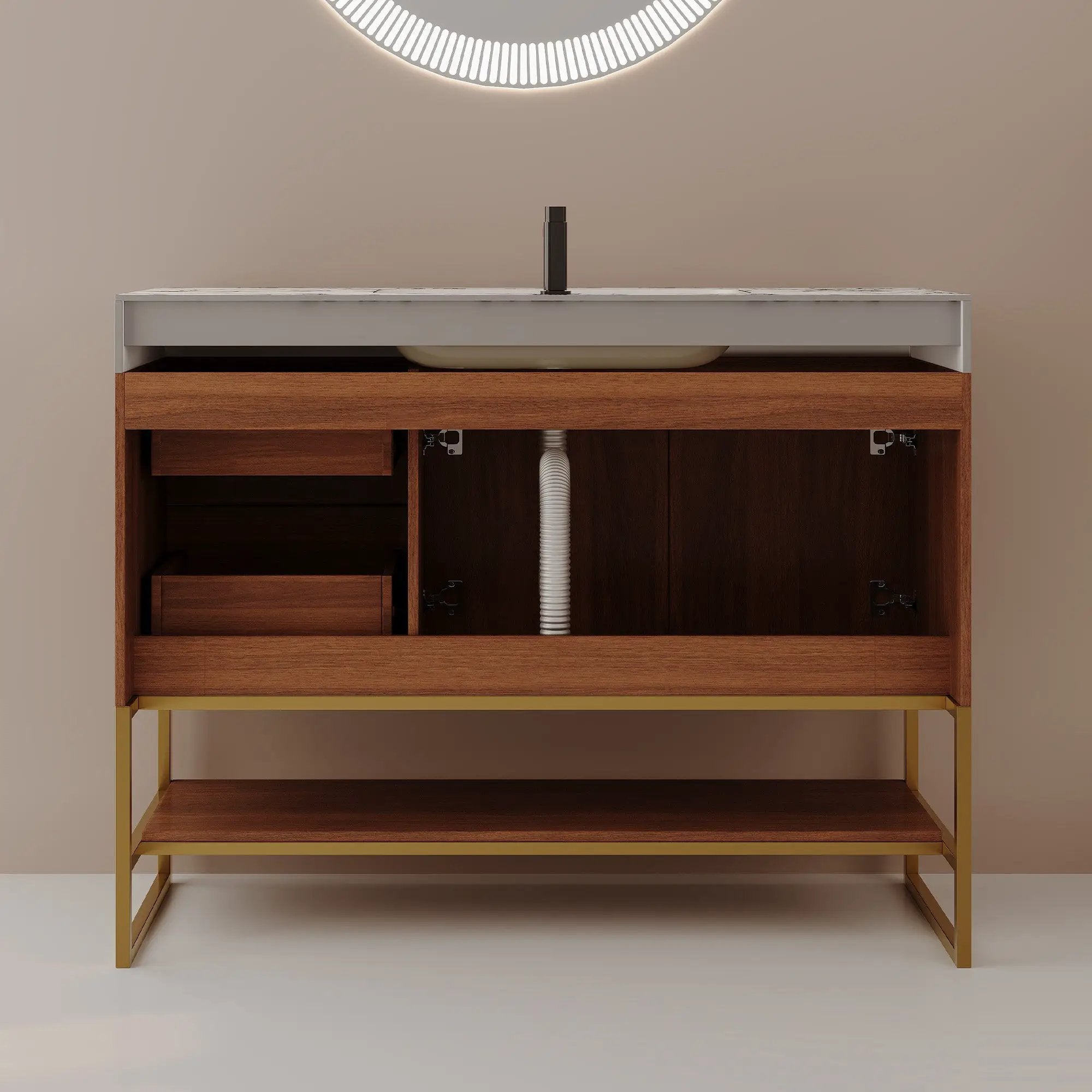 36" Modern Free-Standing Bathroom Vanity with Seamless Ceramic Sink by HouseOfZazla