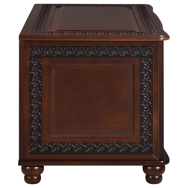 Ornate - Deep Flip Open Storage Cedar Chest With Cedar Lining - Brown by HouseOfZazla