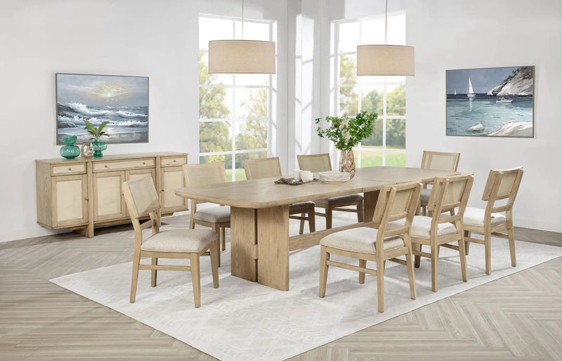 Kailani 10-piece Wood Dining Set with Sideboard Beige Oak by Unique Piece Furniture