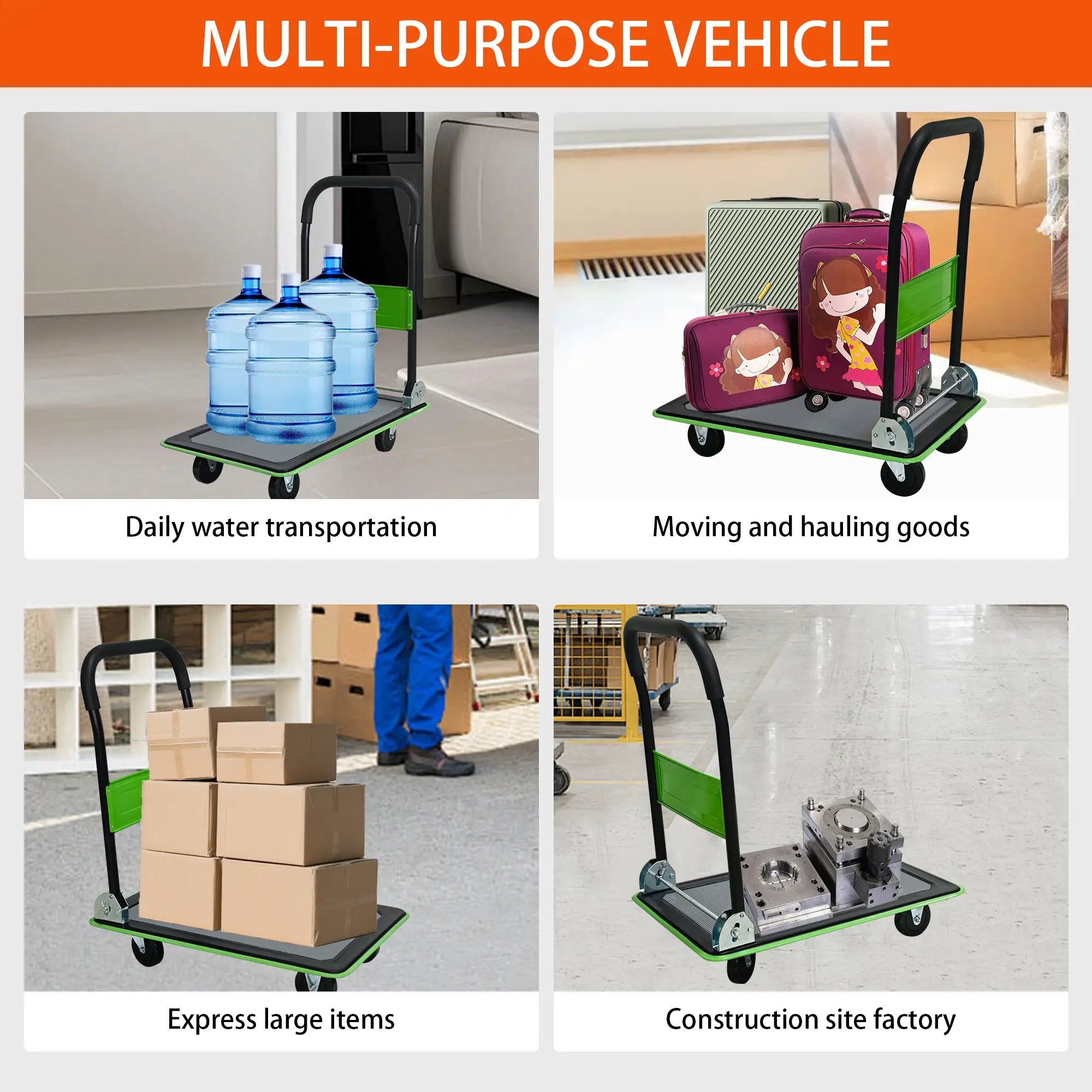 Flatbed Cart - 330lbs Heavy Duty Capacity Platform Hand Truck by HouseOfZazla
