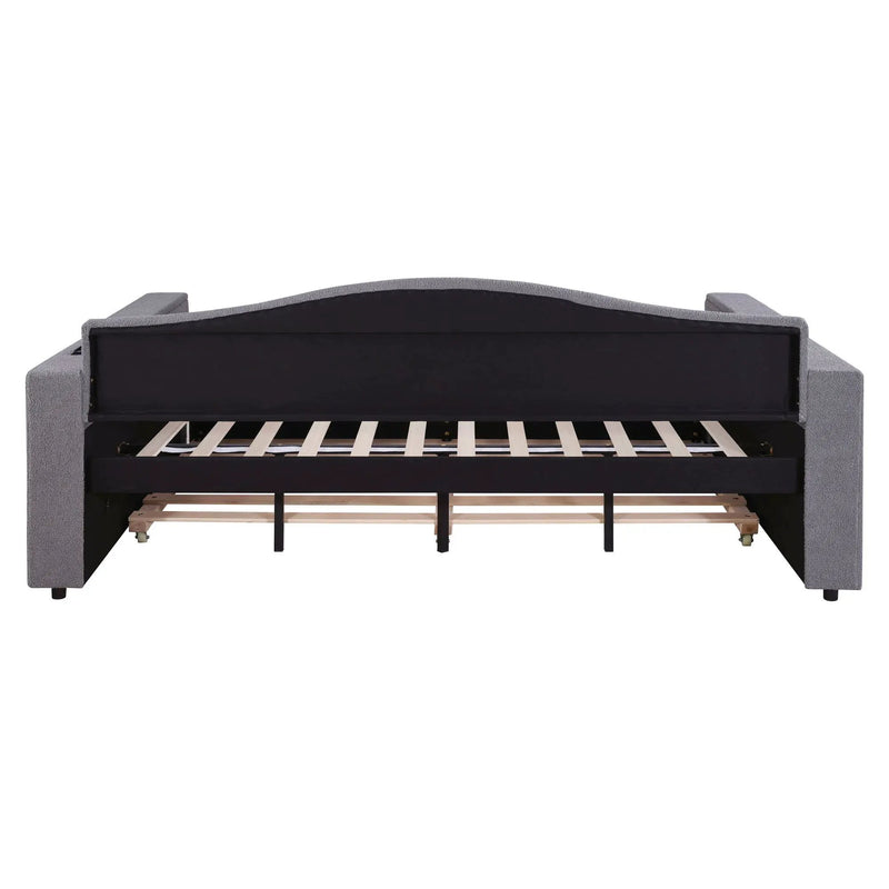 Upholstered Daybed With Storage Armrests, Trundle And Latest Integrated tooth Audio System by HouseOfZazla