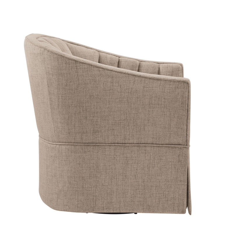 Solitude - Skirted Swivel Accent Chair With Hemp Like by HouseOfZazla
