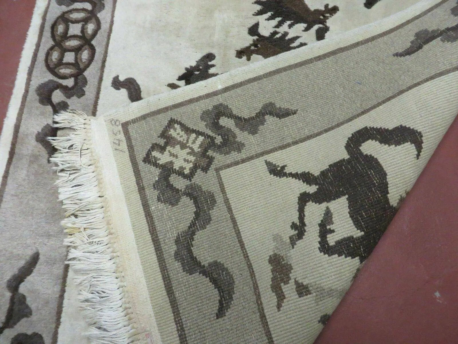 4' X 6' Modern Tibetan Nepal Art Deco Chinese Hand Knotted Wool Rug Horses Nice by Jewel Rugs