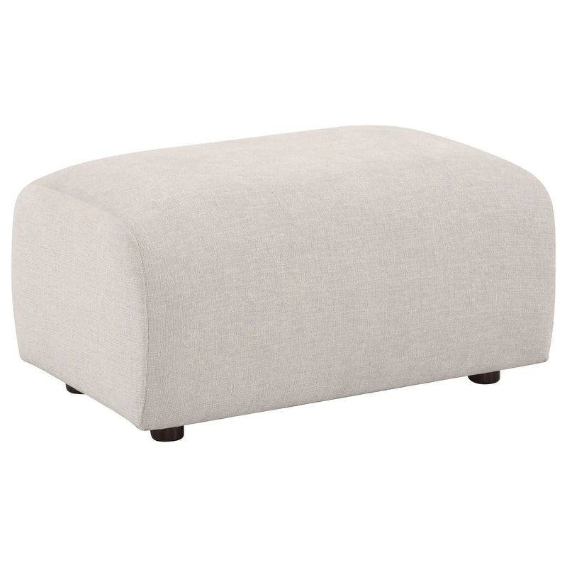 Burnett Chenille Upholstered Ottoman Ivory by Unique Piece Furniture