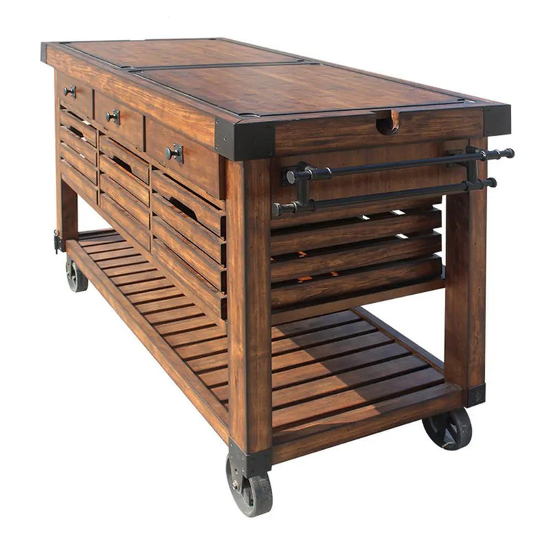 Kaif - Kitchen Cart - Distressed Chestnut by Unique Piece Furniture