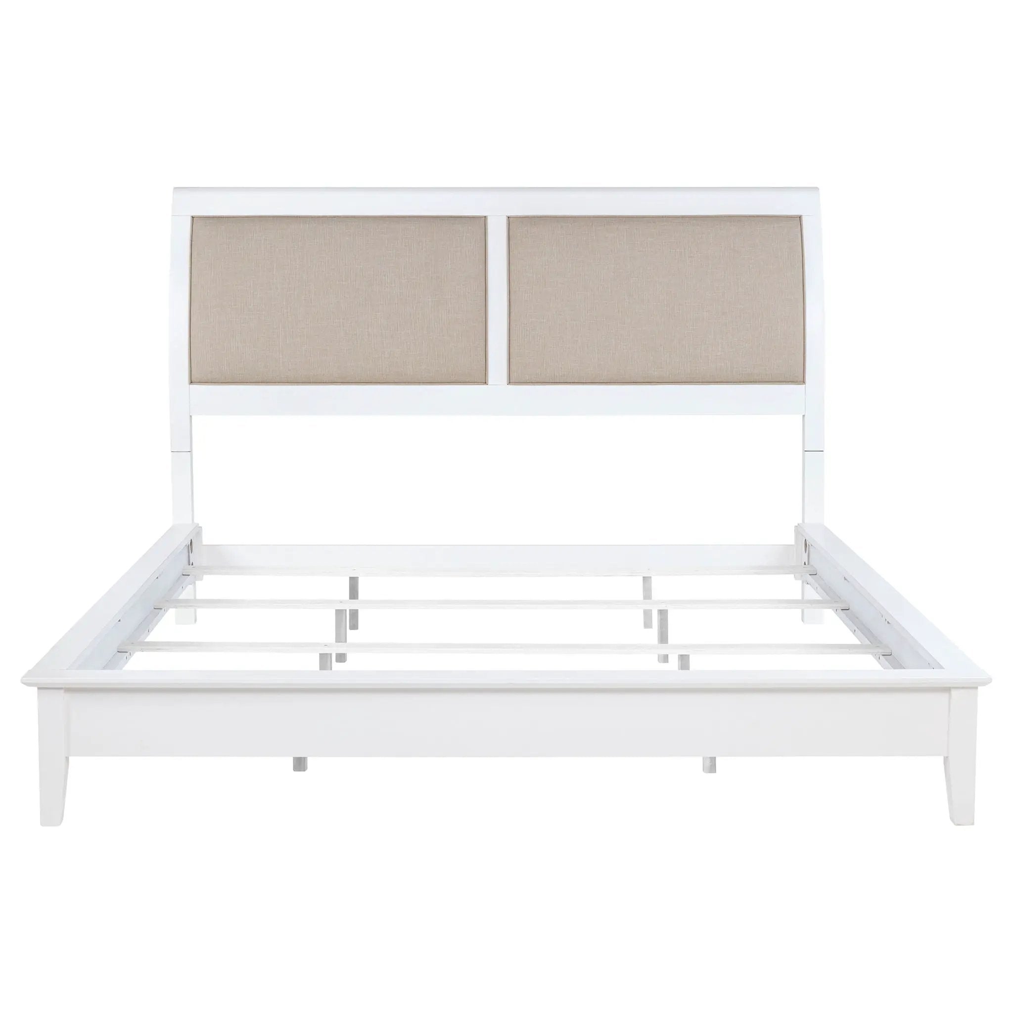 Bexhill 56-inch Upholstered Eastern King Panel Bed White by Unique Piece Furniture