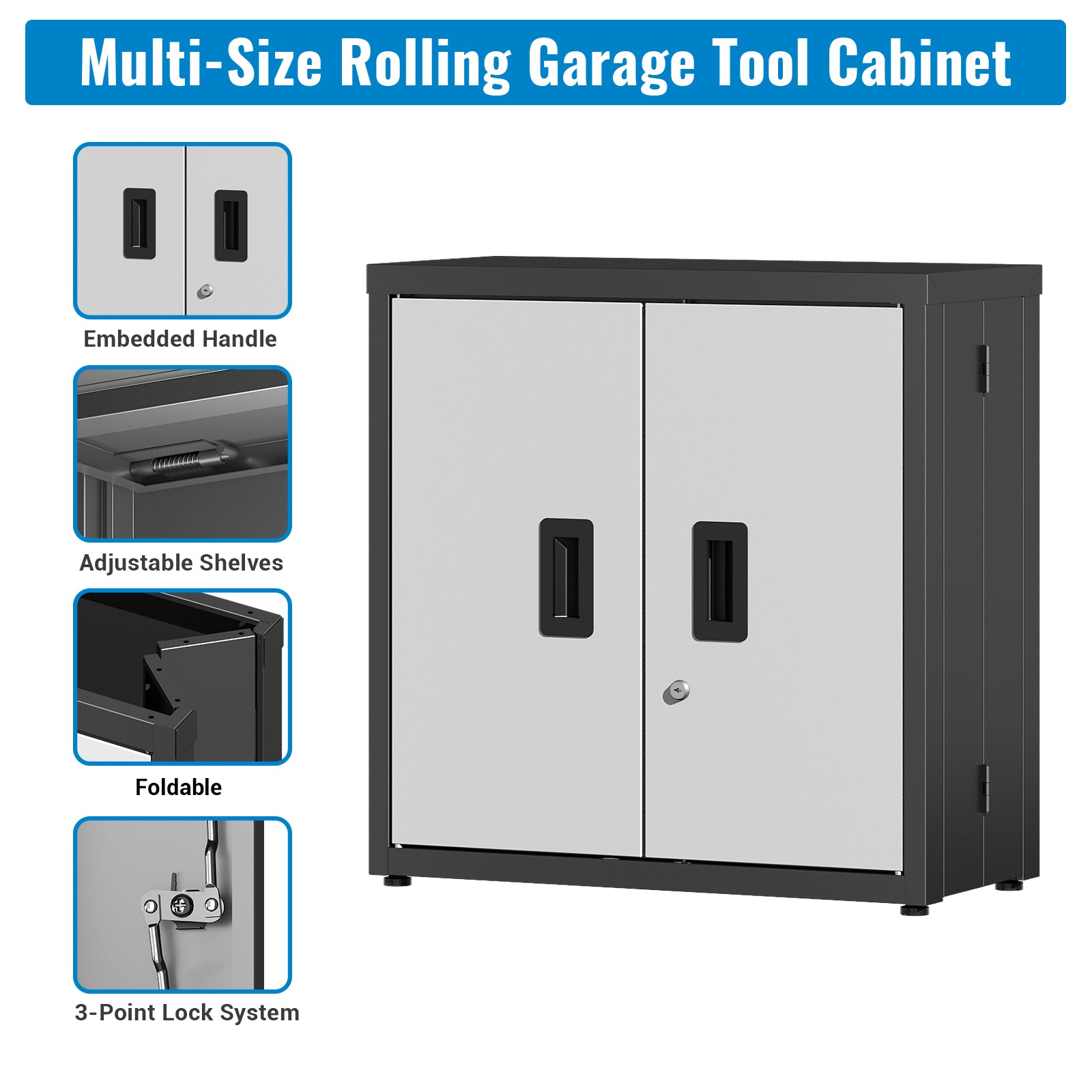 Metal Tool Garage Storage Cabinet with 2 Doors and Lock by HouseOfZazla