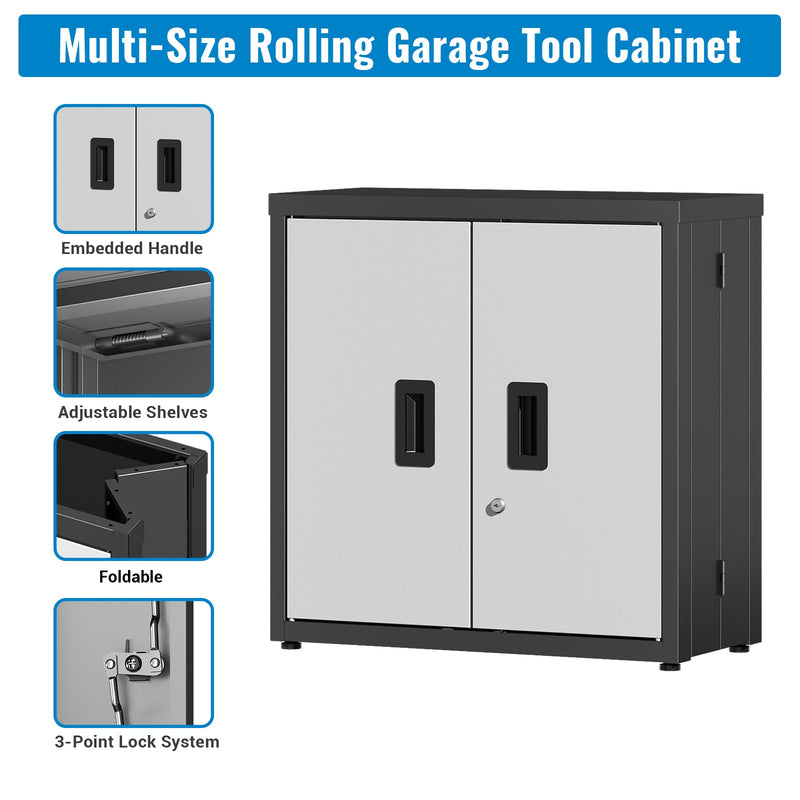 Metal Tool Garage Storage Cabinet with 2 Doors and Lock by HouseOfZazla