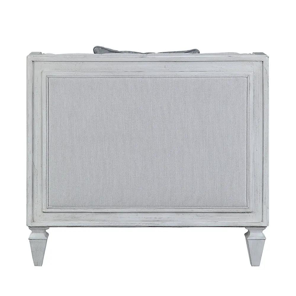 Katia - Chair With Pillow - Light Gray Linen & Weathered White by Unique Piece Furniture