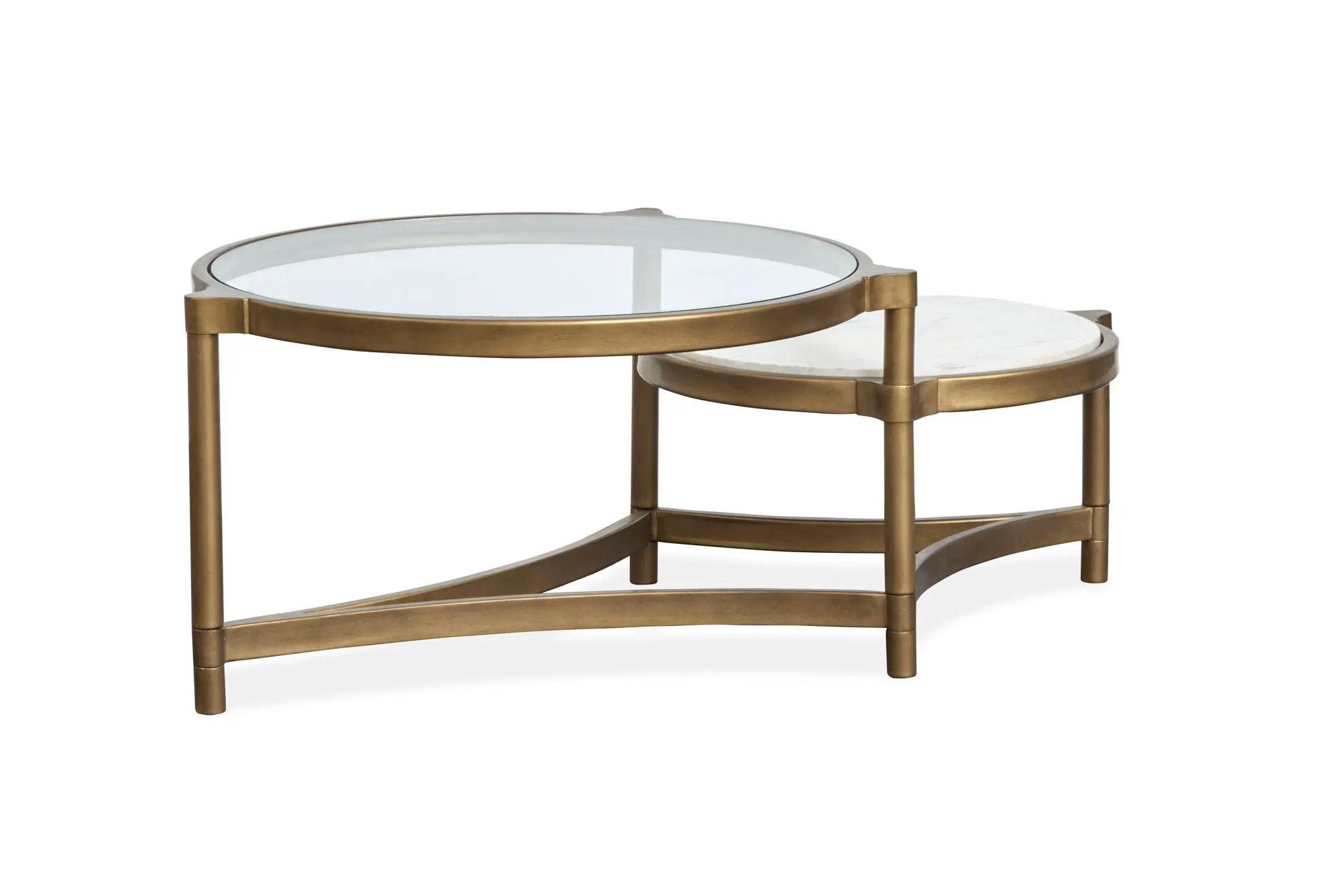 Cassidy - Shaped Cocktail Table - Aged Brass And Volakas Classic by Unique Piece Furniture