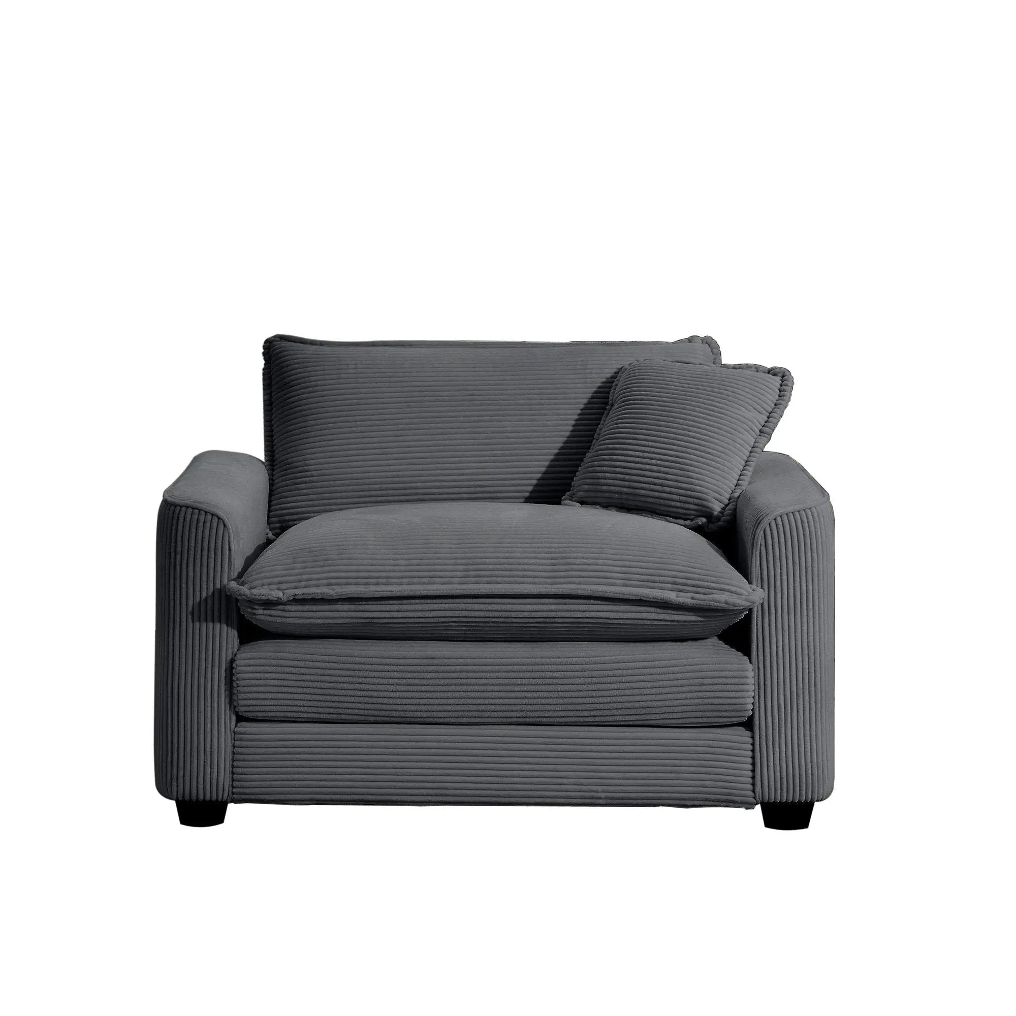 Modern Classic Fabric Single Chair Deep Seat Sofa With Pillow by Unique Piece Furniture