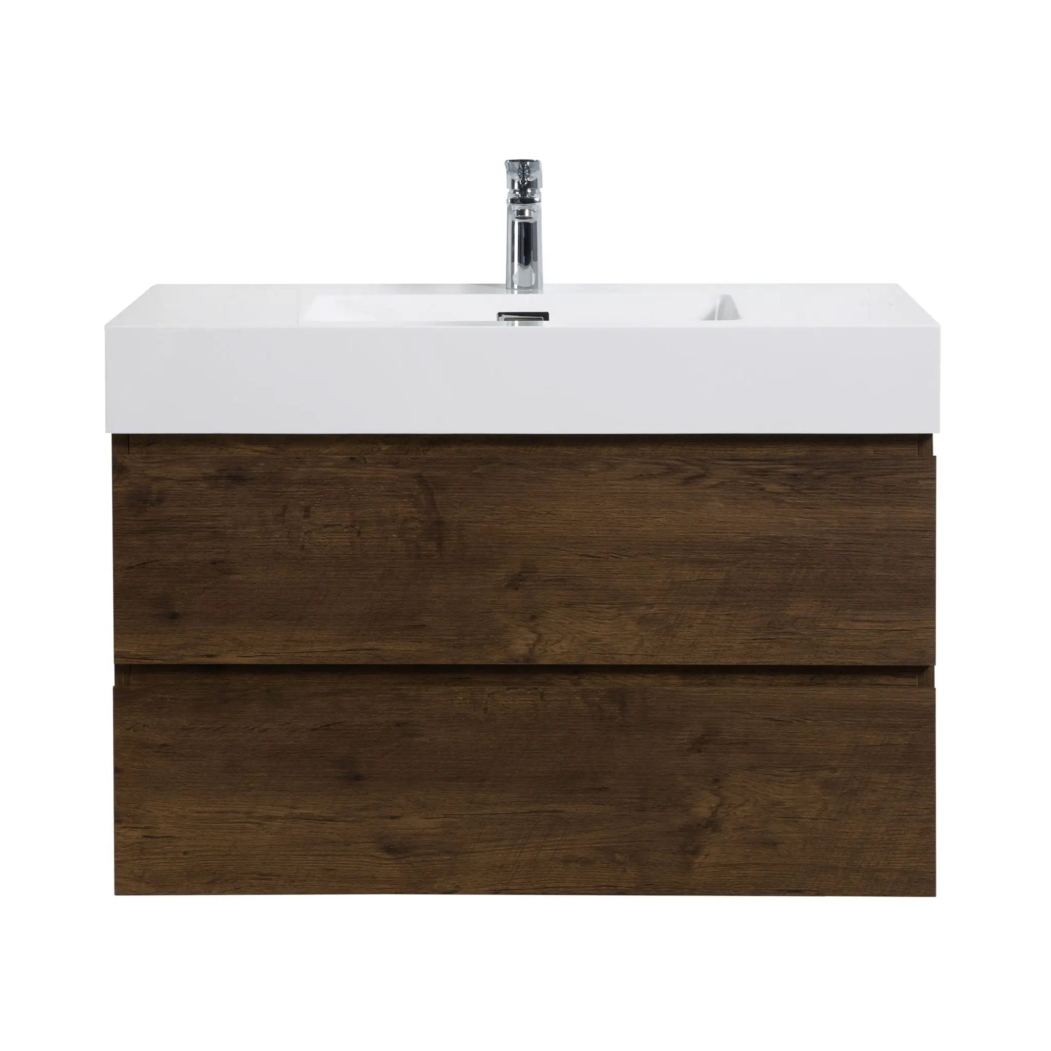 Alice - Bathroom Vanity Wall Mounted With Sink, Large Storage Floating Bathroom Vanity For Modern Bathroom, One-Piece Sink Basin Without Drain And Faucet by Unique Piece Furniture