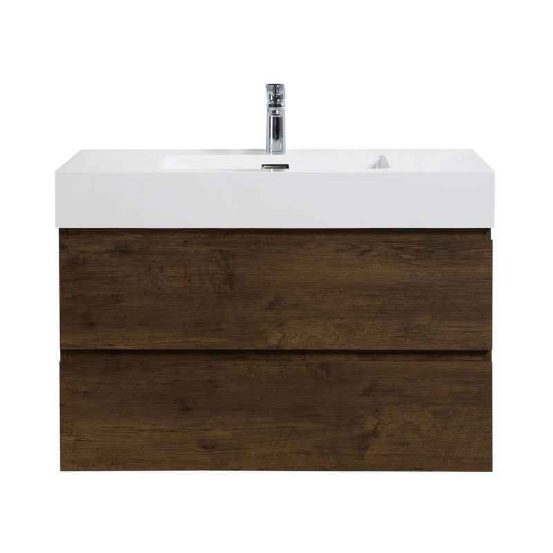 Alice - Bathroom Vanity Wall Mounted With Sink, Large Storage Floating Bathroom Vanity For Modern Bathroom, One-Piece Sink Basin Without Drain And Faucet by HouseOfZazla