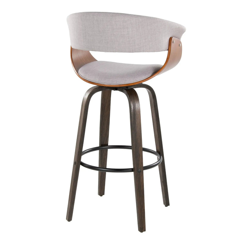 Vintage Mod - Mid Century Modern Fixed Height Barstool With Swivel & Round Footrest (Set of 2) by Unique Piece Furniture