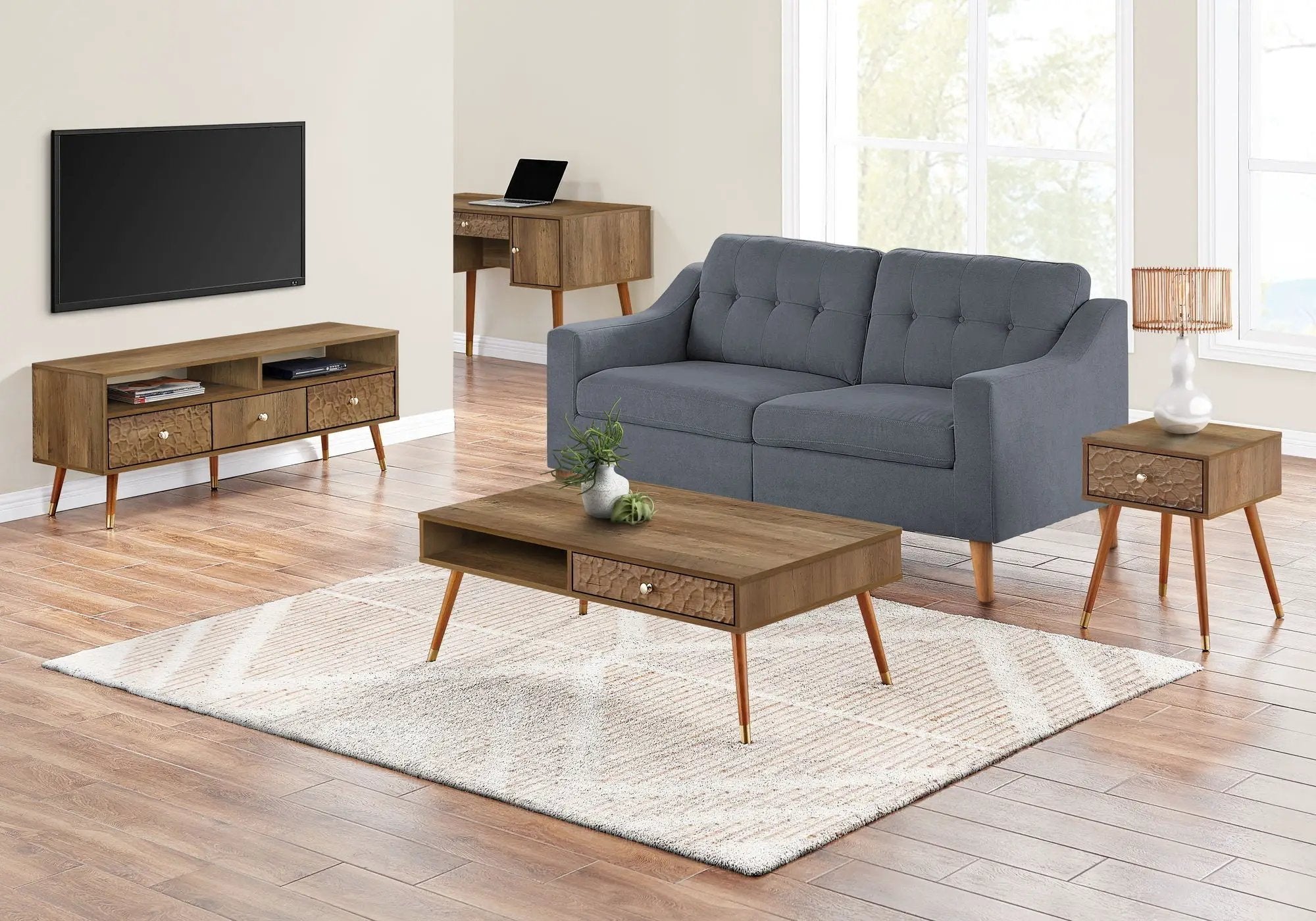 Mid-Century Modern Walnut Coffee Table with Storage by HouseOfZazla