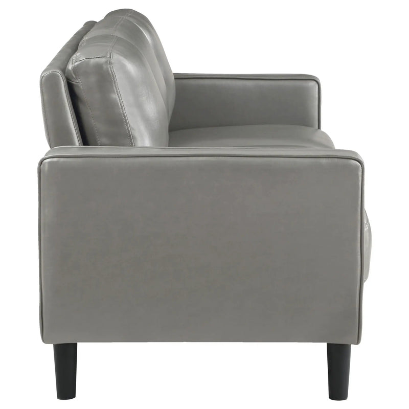 Ruth 2-piece Upholstered Track Arm Sofa Set Grey by Unique Piece Furniture