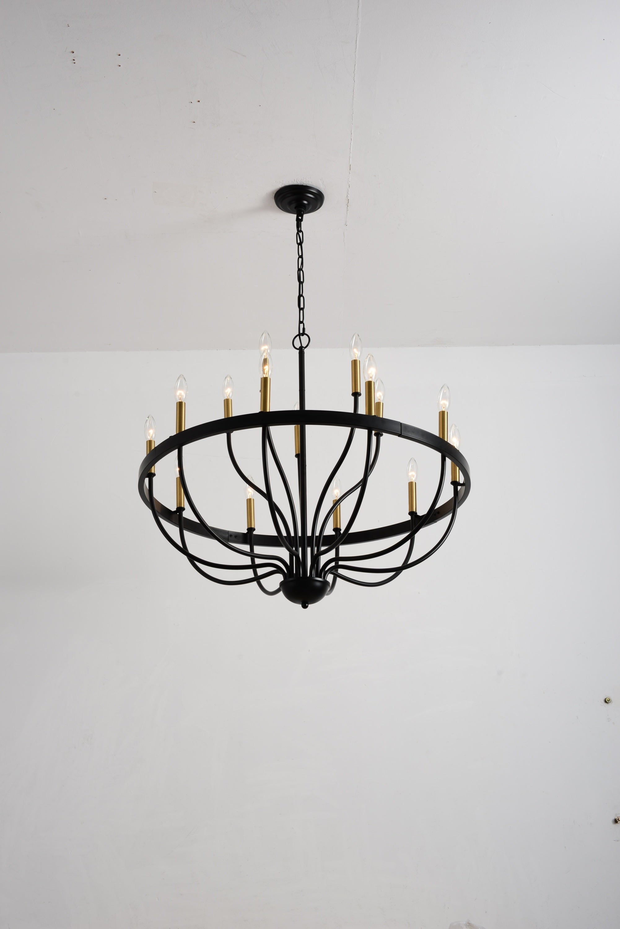 18-Light Industrial Iron Candle Chandelier by HouseOfZazla