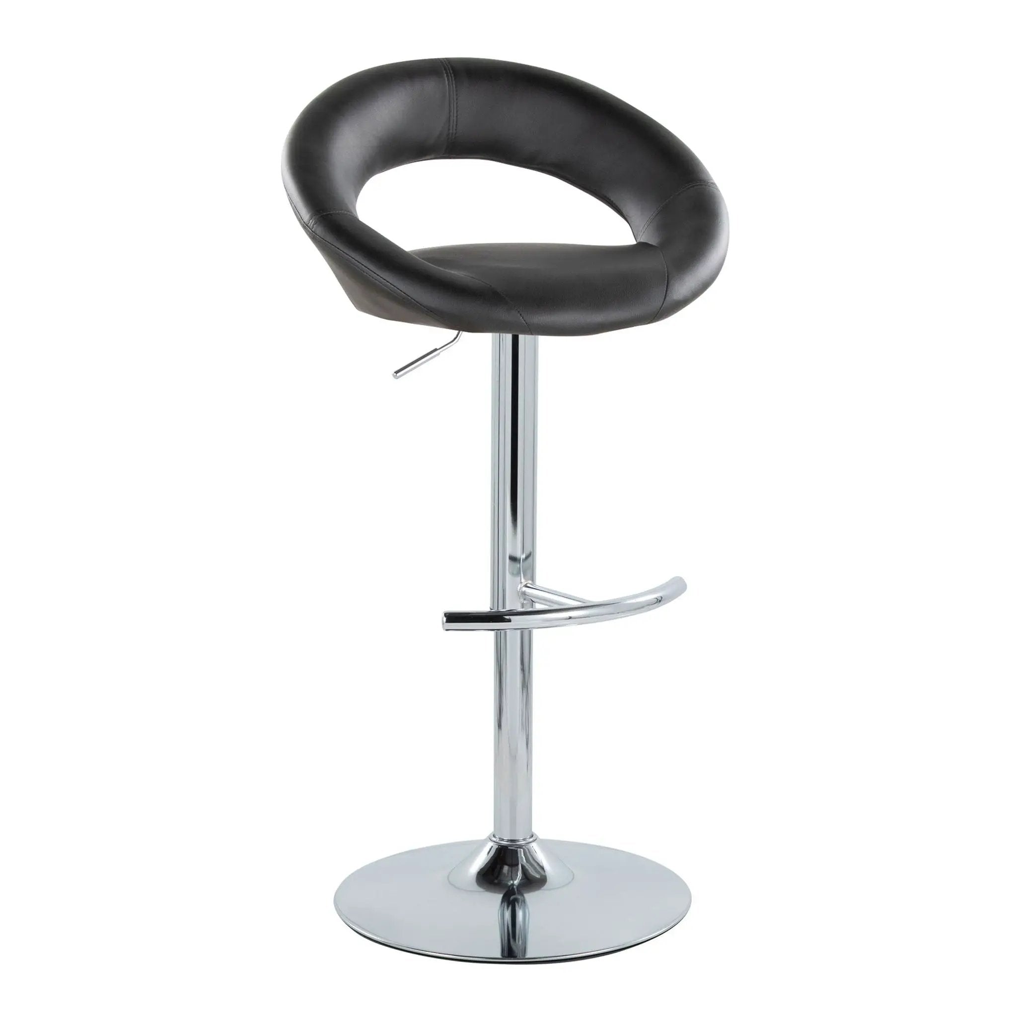 Posh - Contemporary Adjustable Barstool With Swivel With Rounded T Footrest (Set of 2) by Unique Piece Furniture