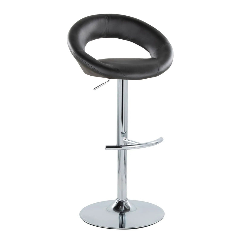 Posh - Contemporary Adjustable Barstool With Swivel With Rounded T Footrest (Set of 2) by HouseOfZazla