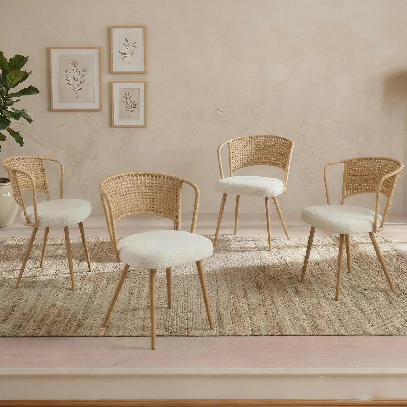 Farmhouse Style Wicker Dining Chair by HouseOfZazla