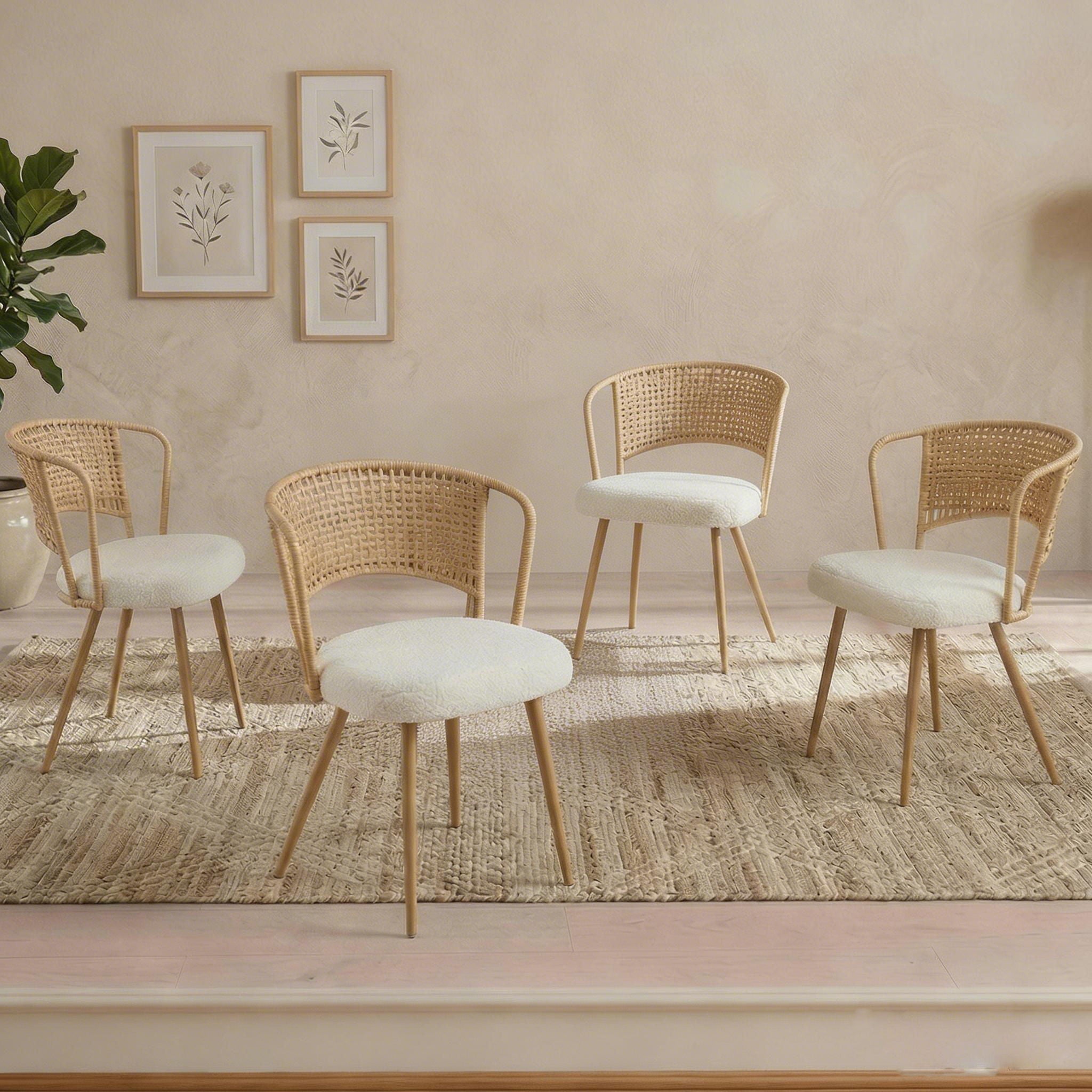 Farmhouse Style Wicker Dining Chair by HouseOfZazla