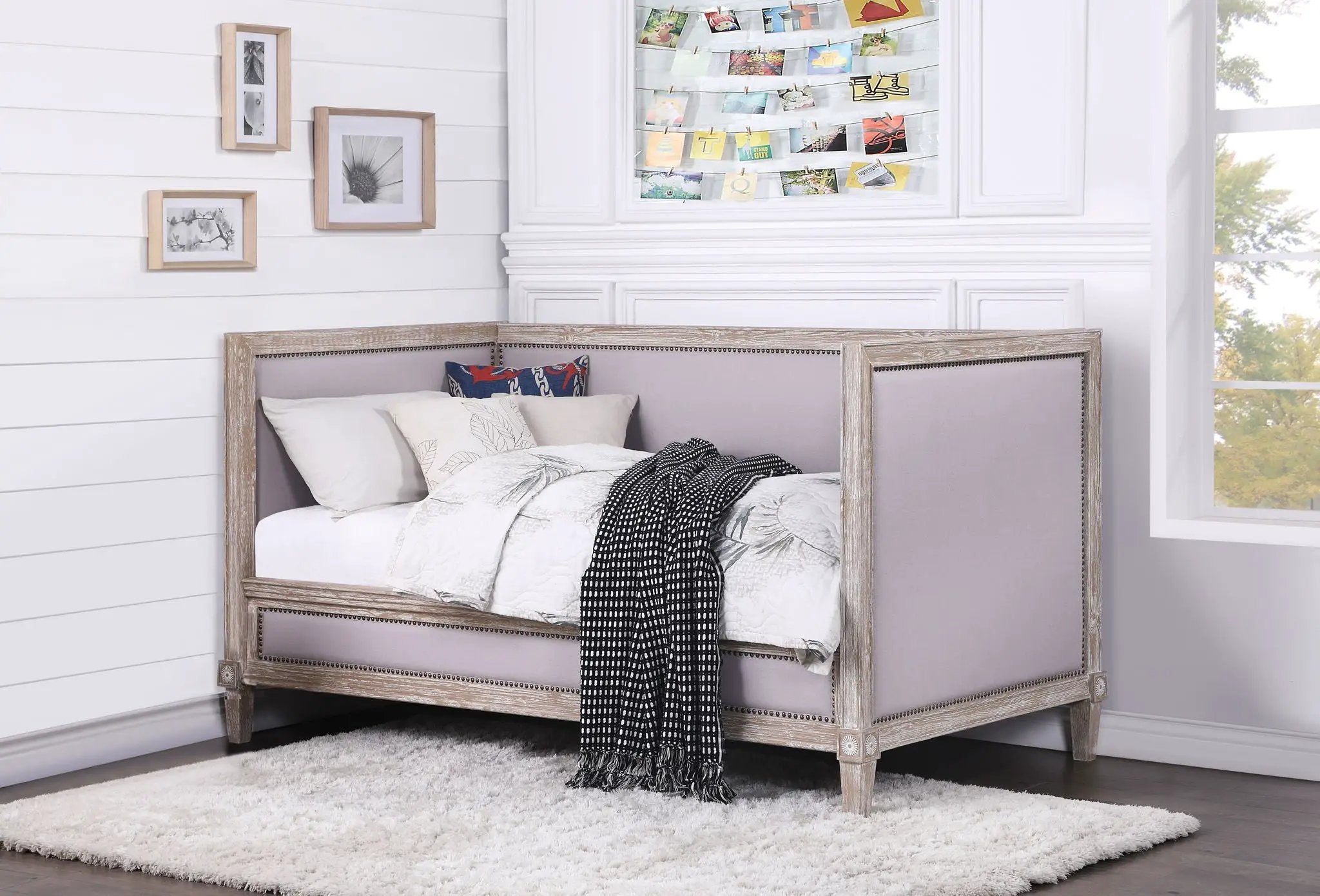 Charlton - Twin Daybed - Beige / Weathered Oak by Unique Piece Furniture