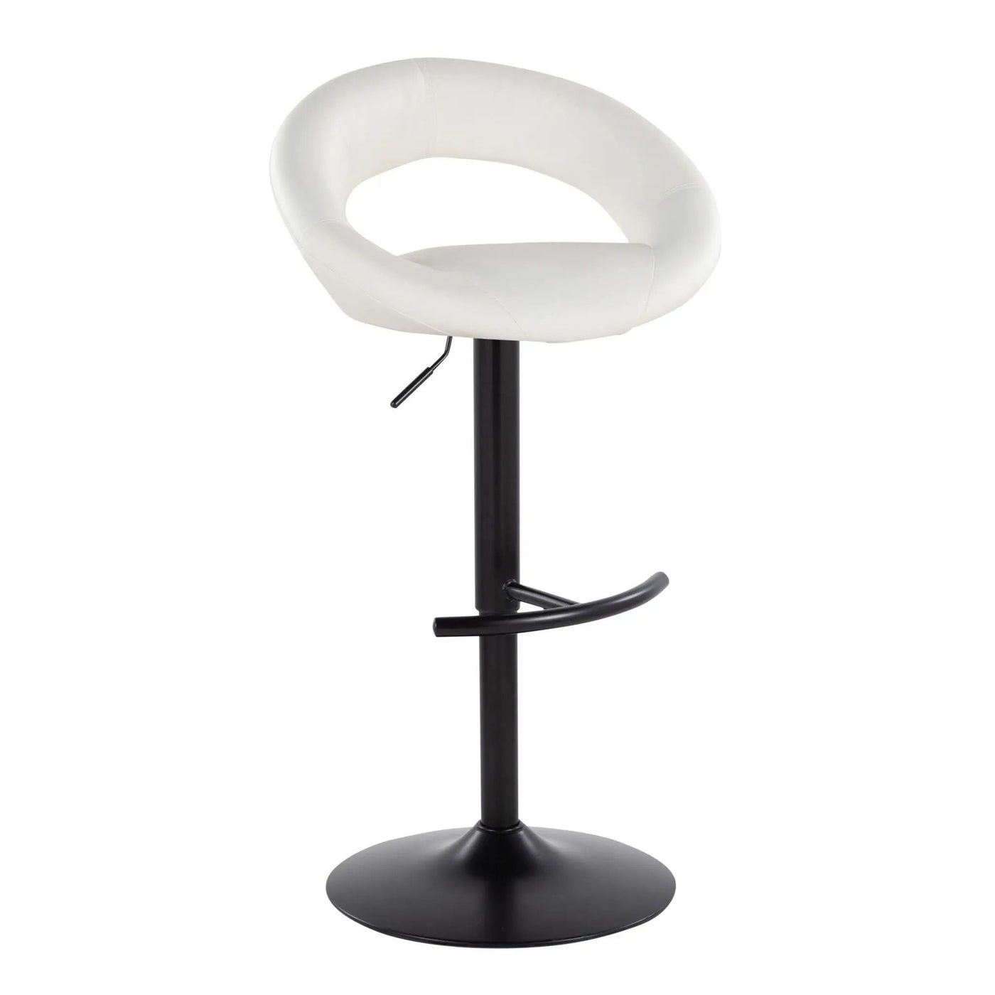Posh - Contemporary Adjustable Barstool With Swivel & Rounded T Footrest (Set of 2) by HouseOfZazla