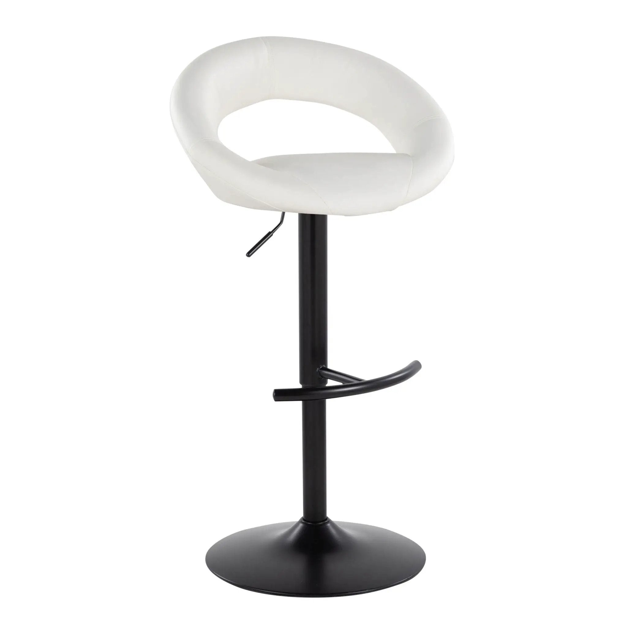 Posh - Contemporary Adjustable Barstool With Swivel & Rounded T Footrest (Set of 2) by HouseOfZazla