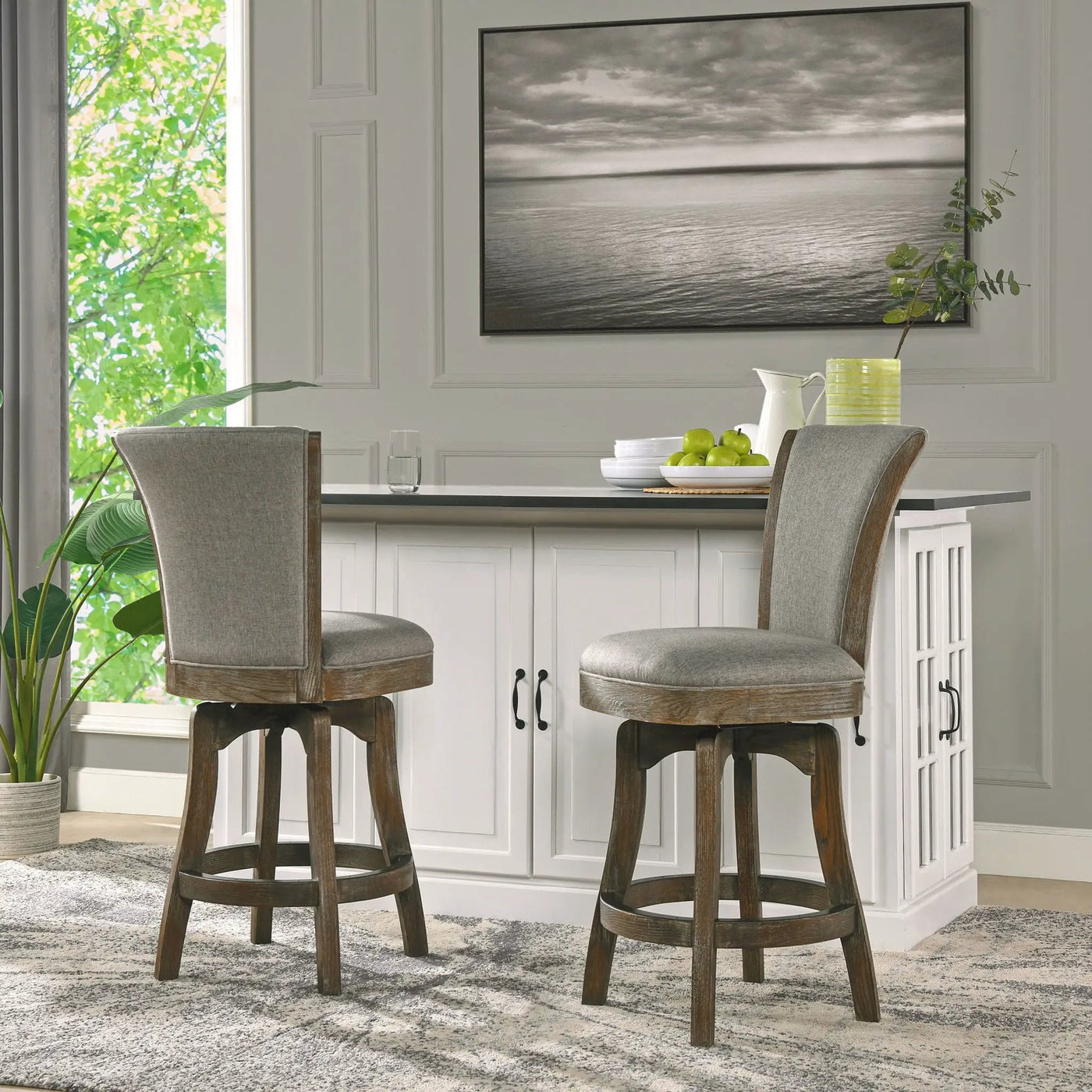 Henry - Armless Swivel Counter Height Bar Stool by Unique Piece Furniture