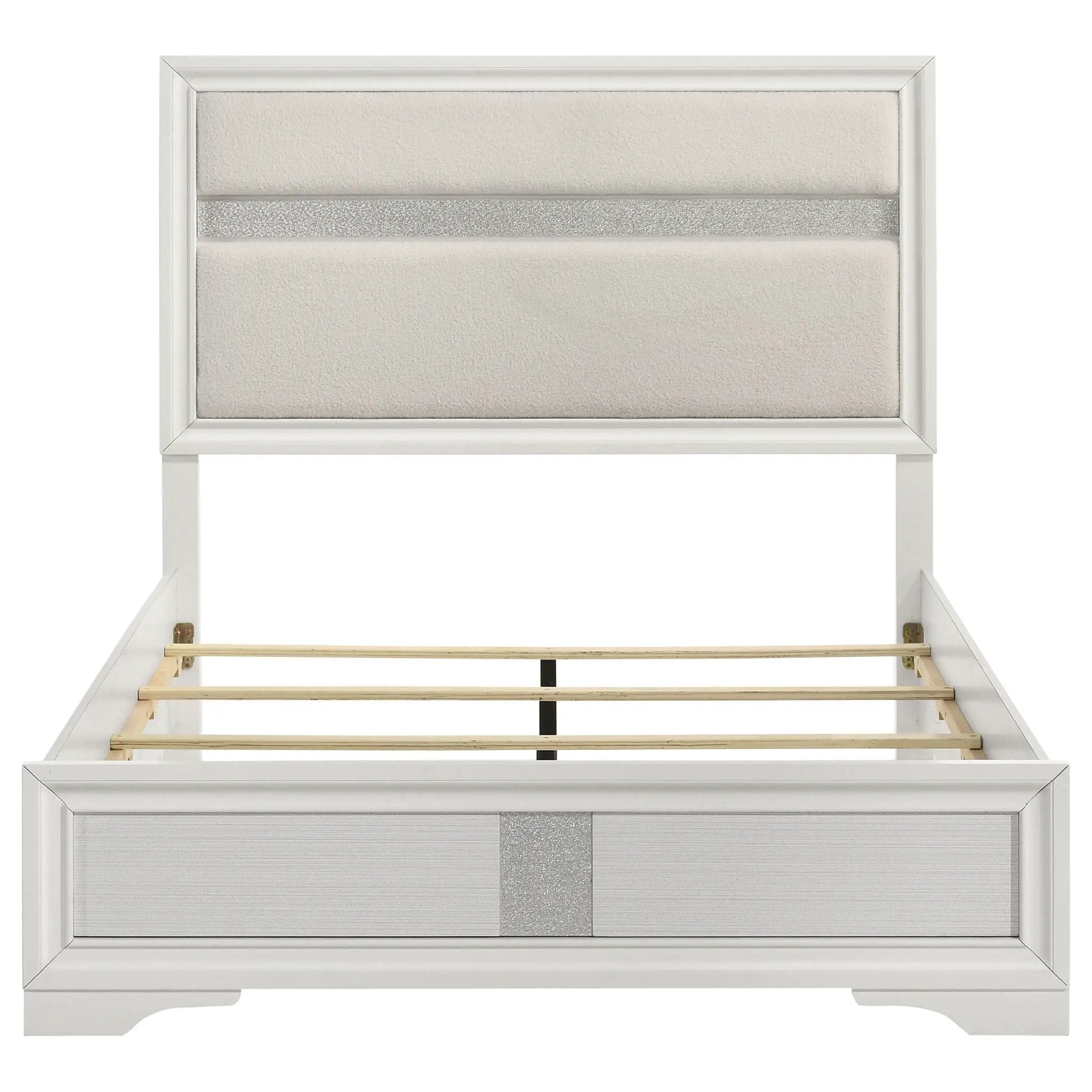 Miranda 54-inch Upholstered Full Panel Bed White by Unique Piece Furniture