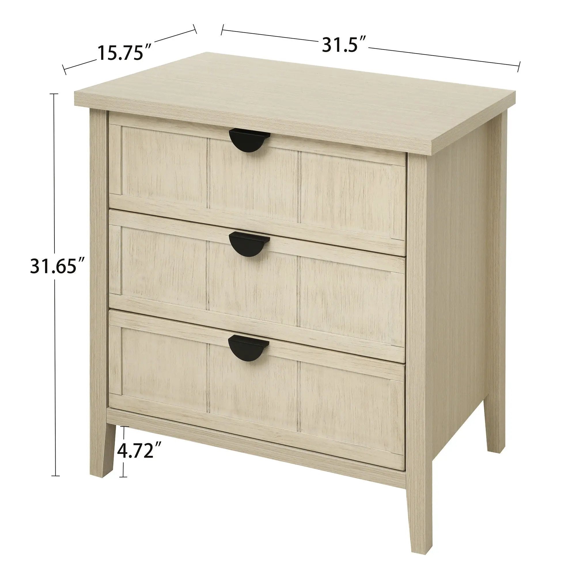 3 Drawer Cabinet, For Bedroom - Natural by HouseOfZazla
