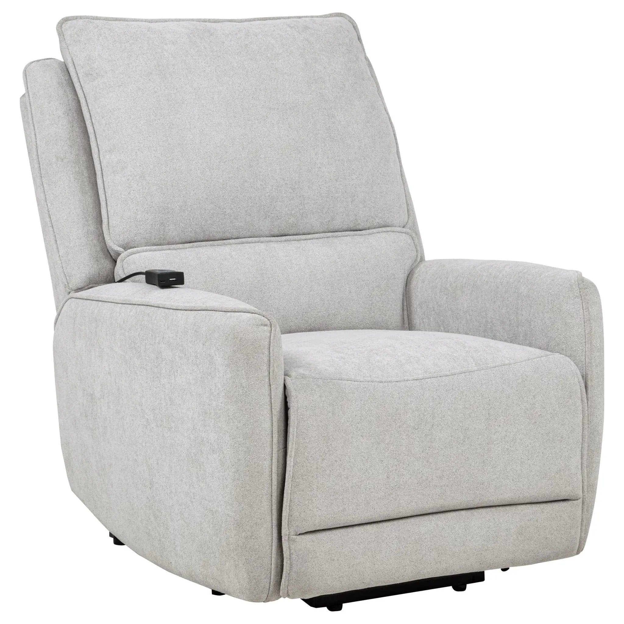 Sylmar Chenille Upholstered Dual Power Lift Recliner Dove Grey by Unique Piece Furniture
