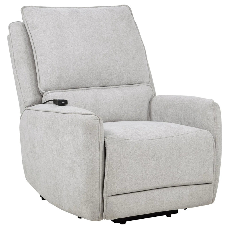 Sylmar Chenille Upholstered Dual Power Lift Recliner Dove Grey by Unique Piece Furniture