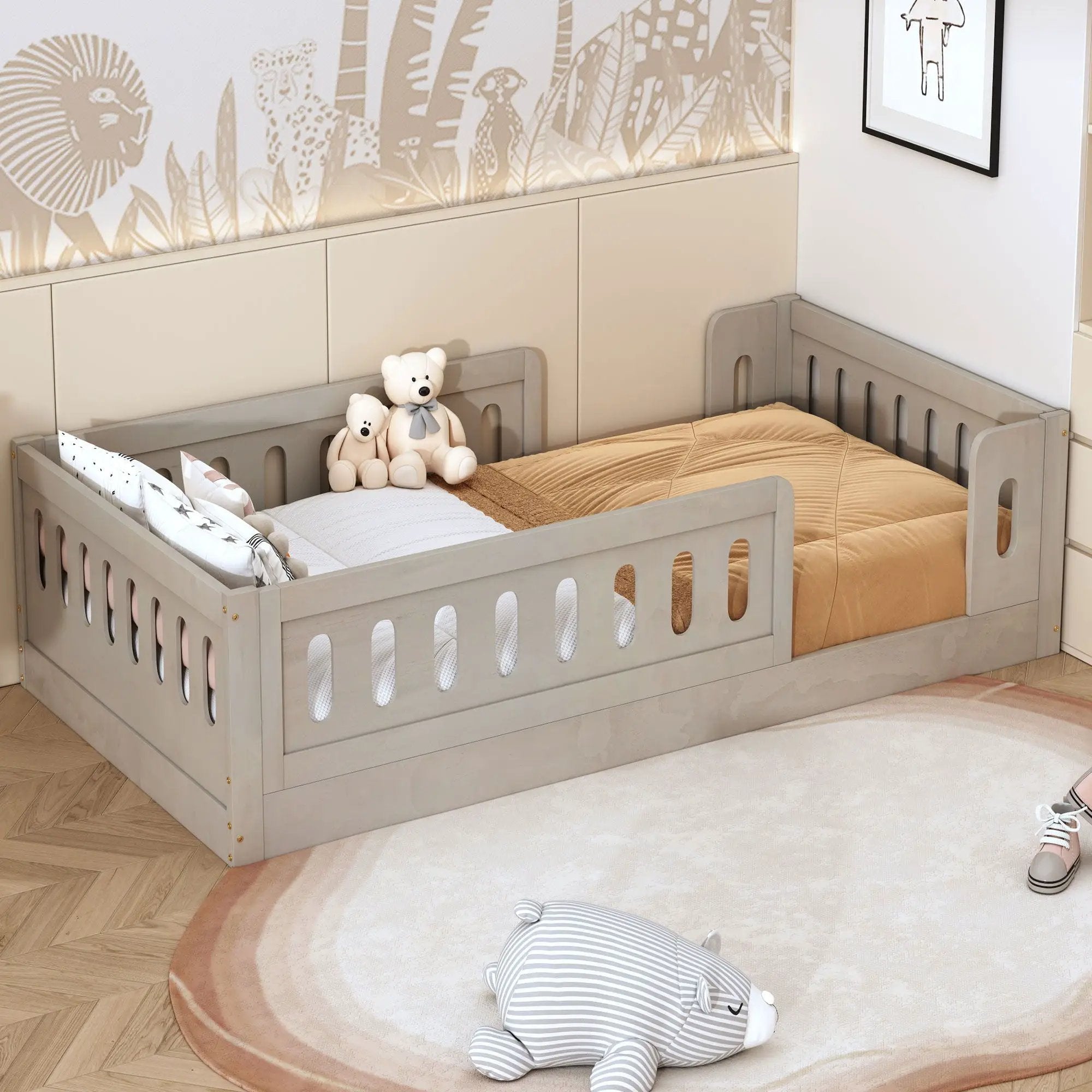 Platform Bed With Guardrail by HouseOfZazla