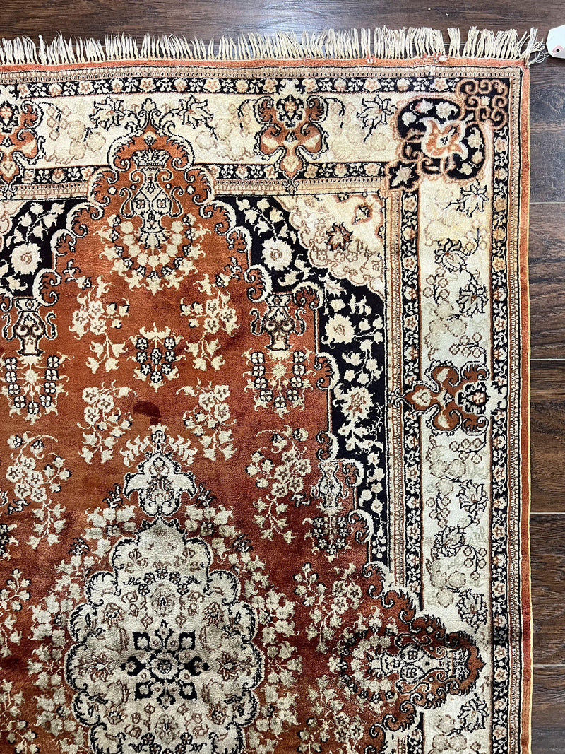 Turkish Silk Rug 3x5, Very Fine 400 KPSI, Floral Medallion, Hand Knotted by Jewel Rugs