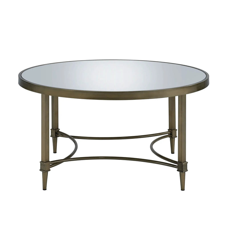 Aditya - Mirrored Antique Brass Coffee Table - Antique Brass by Unique Piece Furniture
