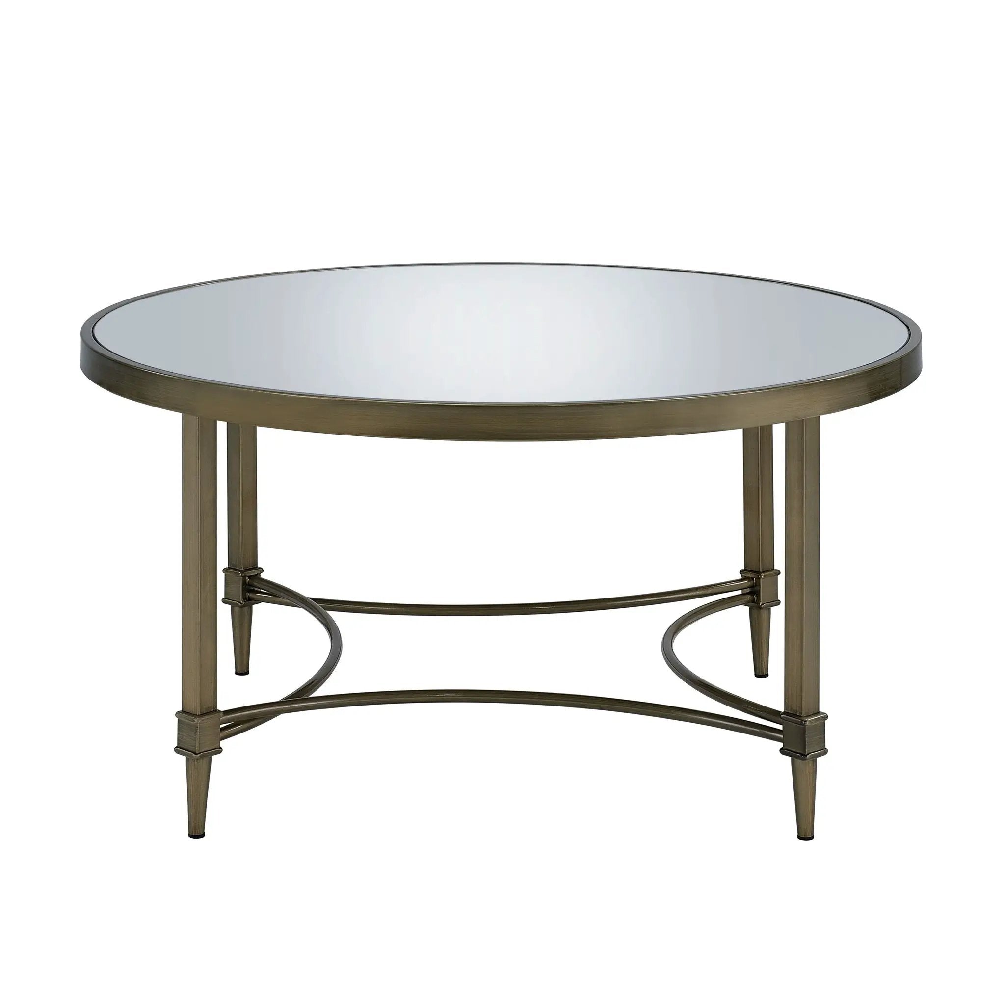Aditya - Mirrored Antique Brass Coffee Table - Antique Brass by HouseOfZazla