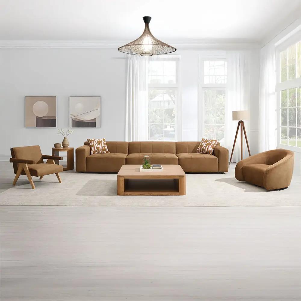 Zoey - Modular - LF Arm Chair With Pillow - Chocolate Suede by Unique Piece Furniture