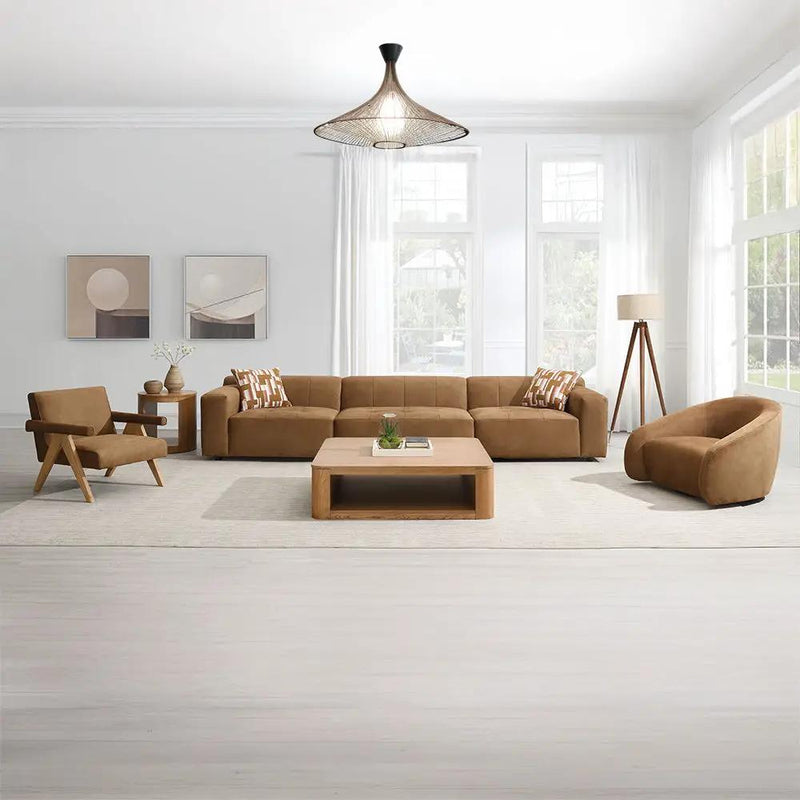 Zoey - Modular - LF Arm Chair With Pillow - Chocolate Suede by Unique Piece Furniture