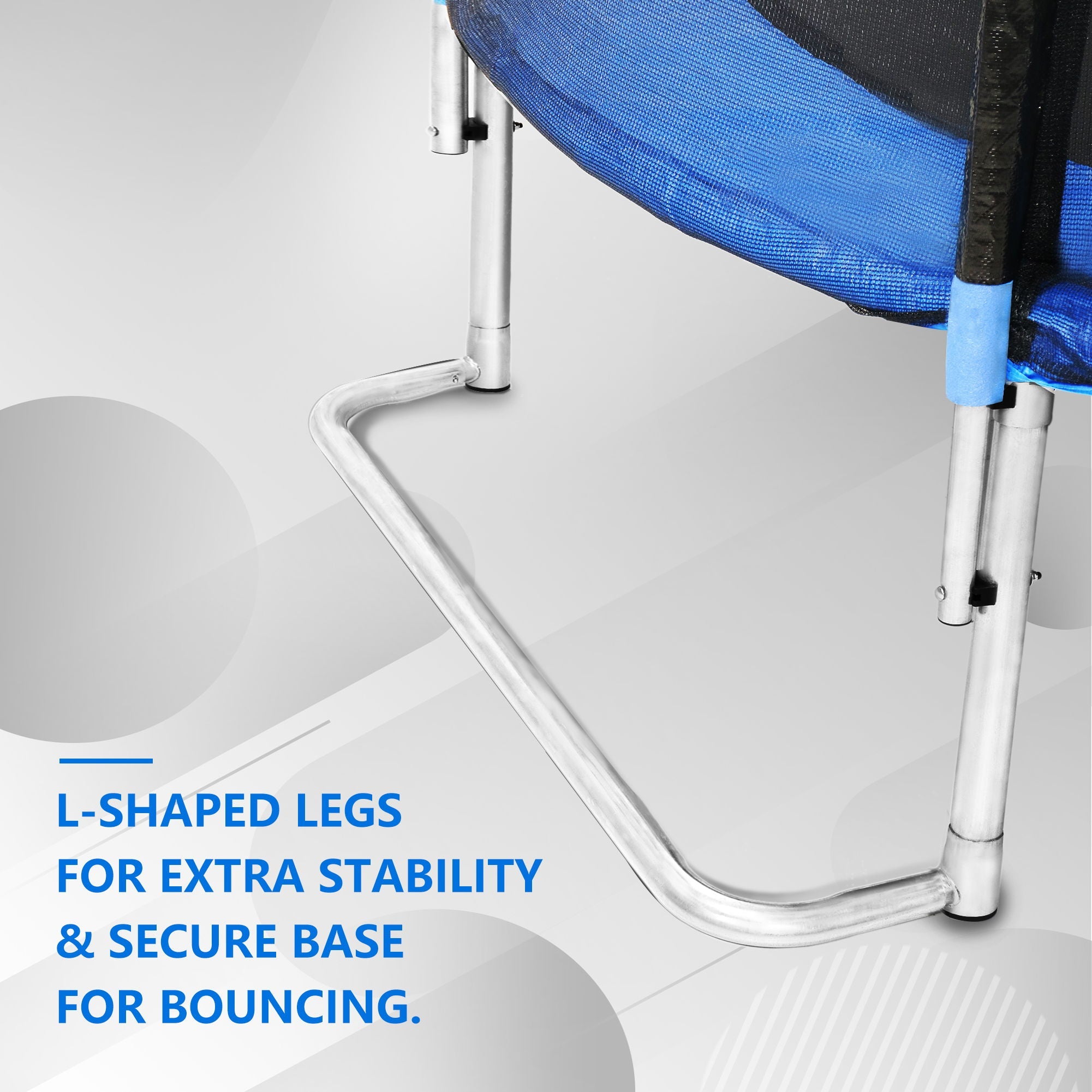Yc 8Ft Trampoline Outer Net With Soft Basketball Board, Ball And Inflator - Blue by HouseOfZazla