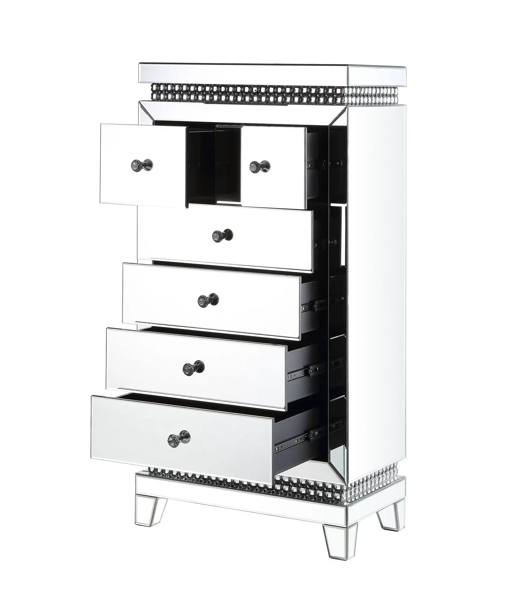 Lotus - Cabinet - Mirrored, Faux Ice Cube Crystals by Unique Piece Furniture