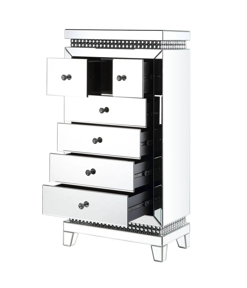 Lotus - Cabinet - Mirrored, Faux Ice Cube Crystals by Unique Piece Furniture
