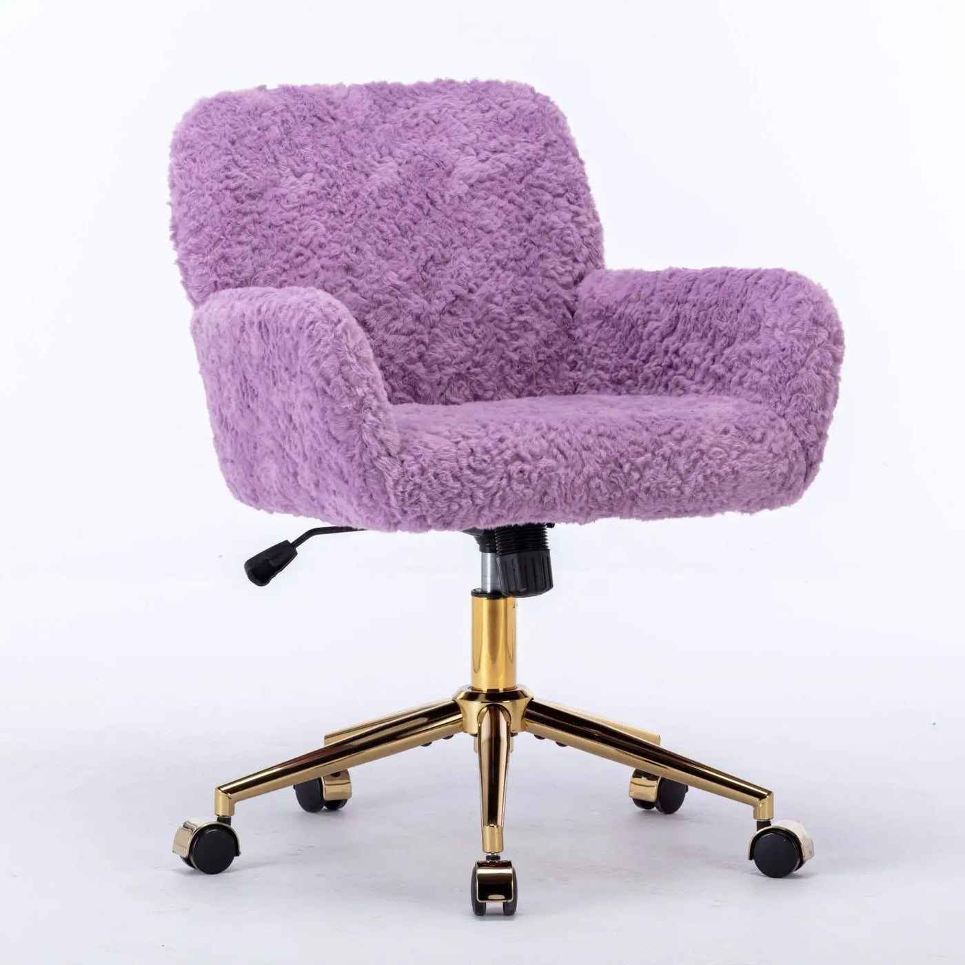 Office Chair, Artificial Rabbit Hair Home Office Chair With Metal Base, Adjustable Desk Chair Swivel Office Chair, Vanity Chair by HouseOfZazla