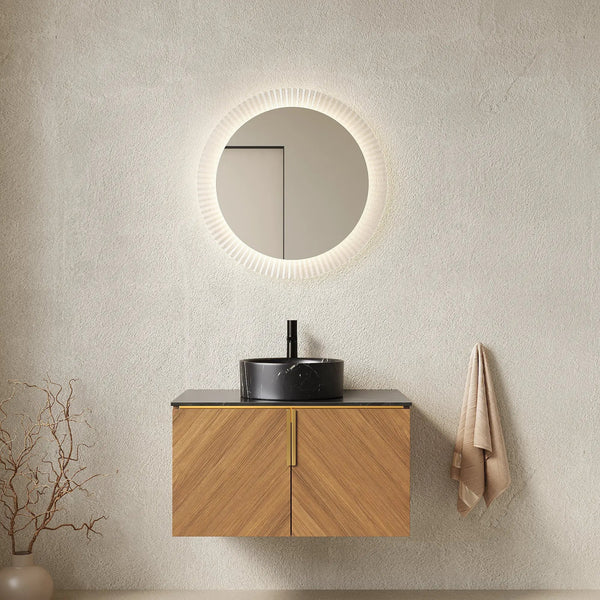ARAI 30" Bathroom Vanity & Sink, Wall-Mounted Plywood Cabinet with Double Doors