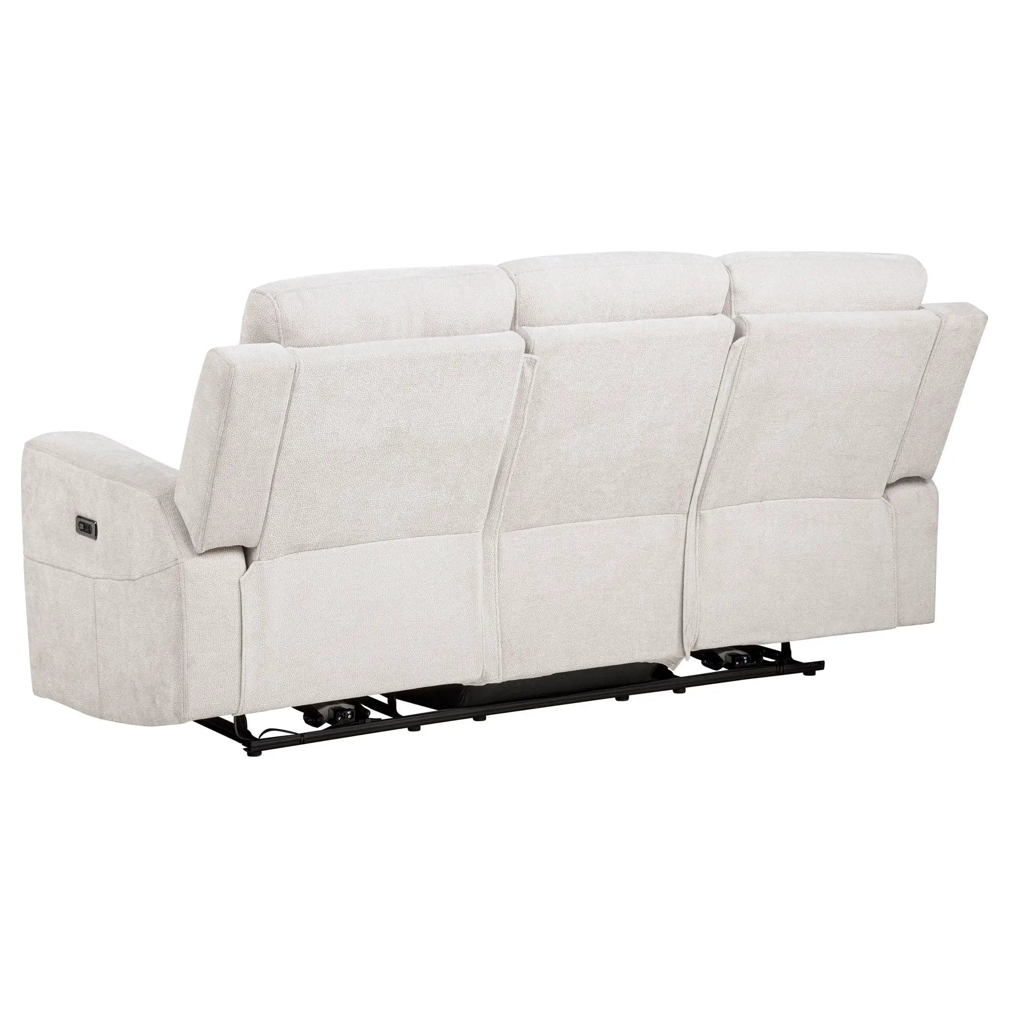 Kennett 3-piece Chenille Power Reclining Sofa Set Ivory by Unique Piece Furniture