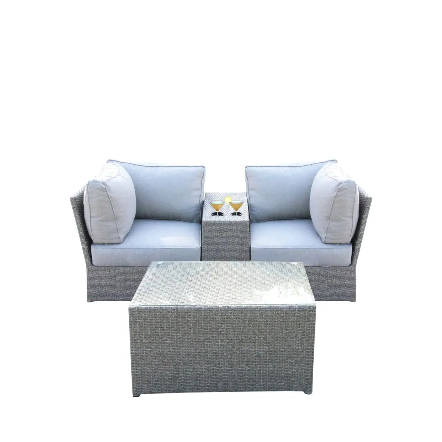 Comfortable Modern Patio Rattan Sectional Set With Cushions by Unique Piece Furniture